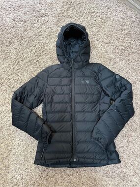 (Read-flaws) Small- Mountain Hardwear Women's Black Insulated Hooded Jacket